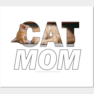 CAT MOM - ginger cat oil painting word art Posters and Art